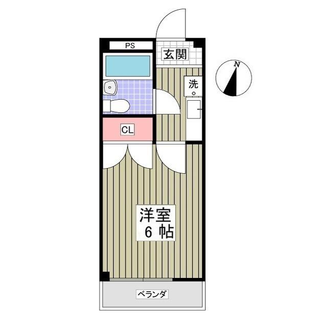 神山ビル(1K/3階)の間取り写真