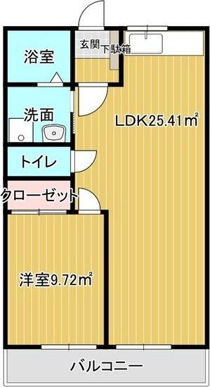 キャッスルパーク(1LDK/2階)の間取り写真