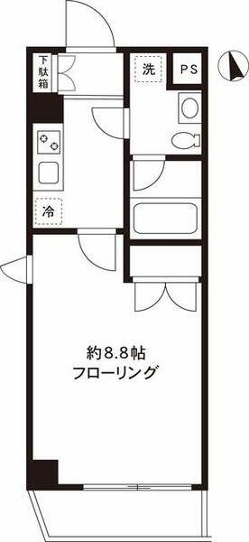 ミテッツァ大森II(1K/3階)の間取り写真