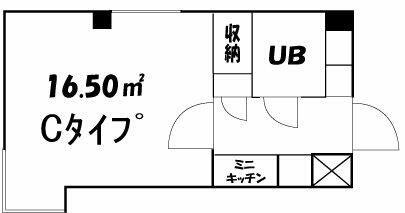 グランハイツⅡ(ワンルーム/1階)の間取り写真