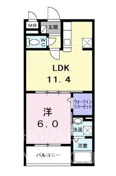 アーバンコート堀川西(1LDK/5階)の間取り写真