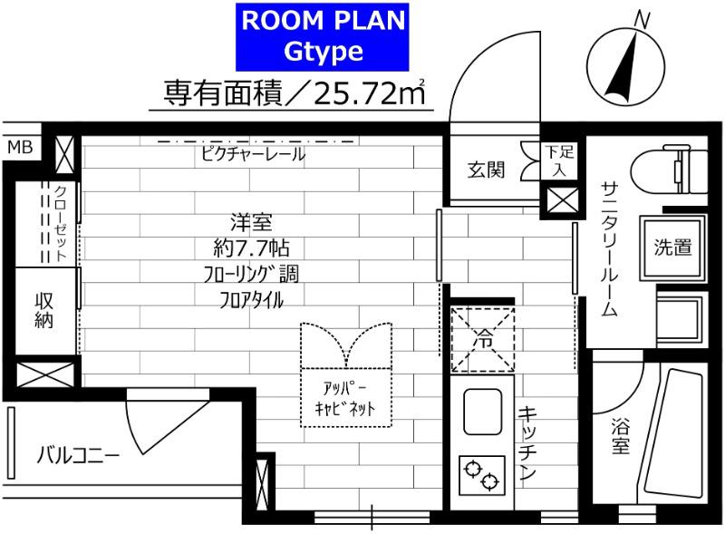 ステージグランデ世田谷上野毛アジールコート(1K/2階)の間取り写真