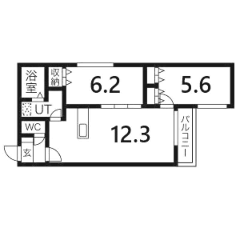 ウエストヴィレッジ(2LDK/4階)の間取り写真