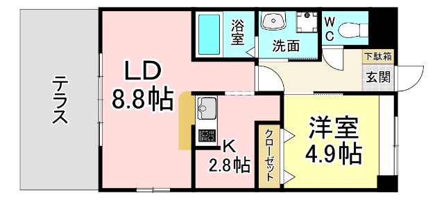 クリスタルガーデン II(1LDK/1階)の間取り写真