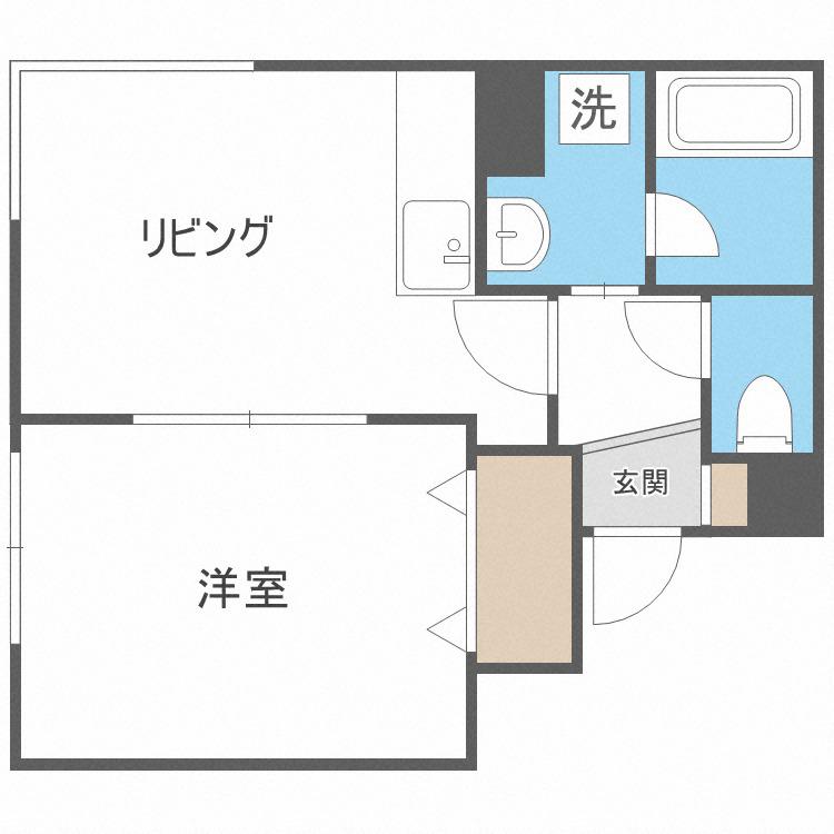 カナロアハウス(1DK/1階)の間取り写真