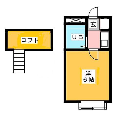 コスモハイツ 多治見(1K/3階)の間取り写真