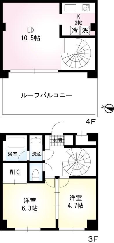 OZ-COURT(2LDK/3階)の間取り写真