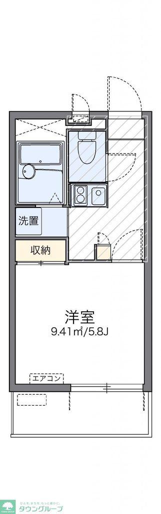 レオパレスオークザック(1K/1階)の間取り写真