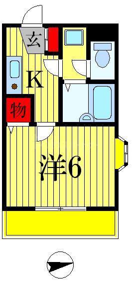 AUレジデンス(1K/2階)の間取り写真