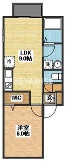 セジュールYMV(1LDK/1階)の間取り写真