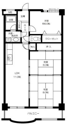 サンライト22(3LDK/1階)の間取り写真