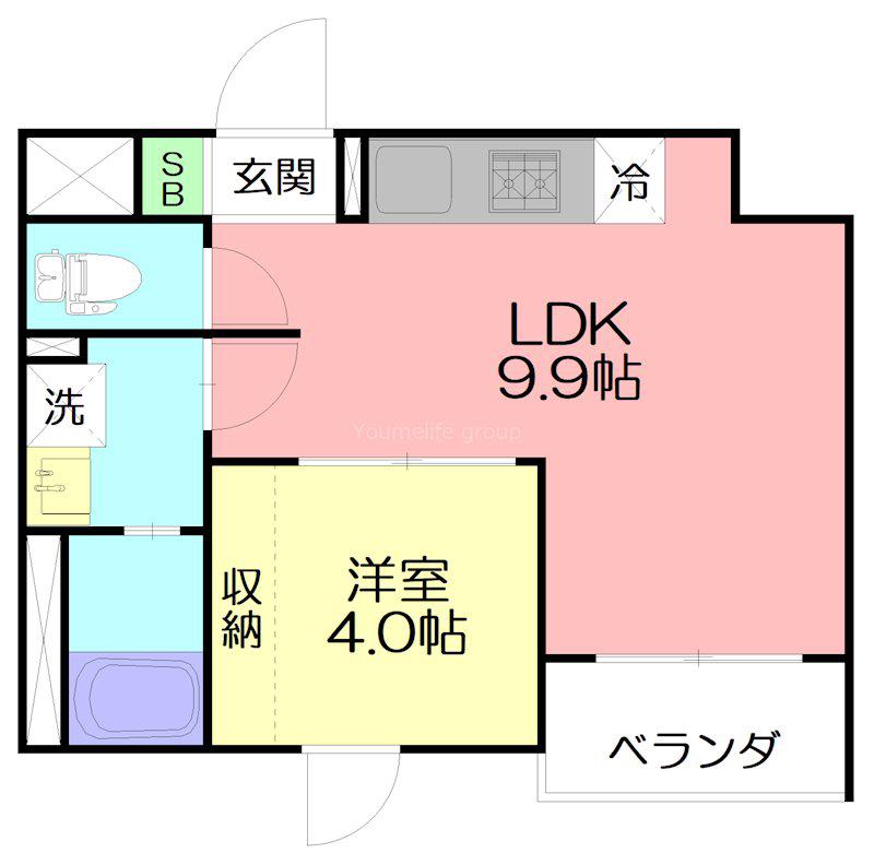 SETTE LUCE(1LDK/2階)の間取り写真