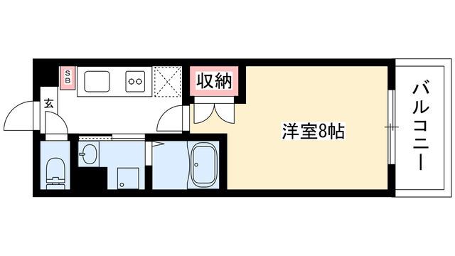 タウンライフ藤ヶ丘西(1K/2階)の間取り写真