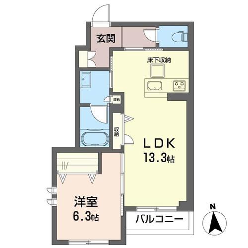 シンティランテ(1LDK/1階)の間取り写真