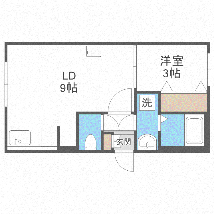 エルマーノN24(1DK/1階)の間取り写真