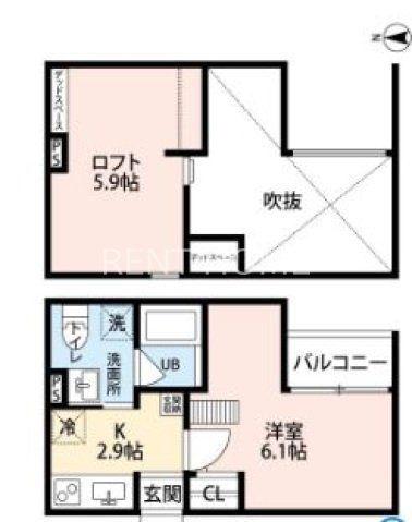 セレブラシオン(1K/2階)の間取り写真