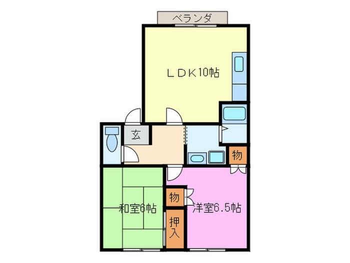 リトルマリー館(2LDK/1階)の間取り写真