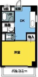 パティオ新栄(1DK/6階)の間取り写真