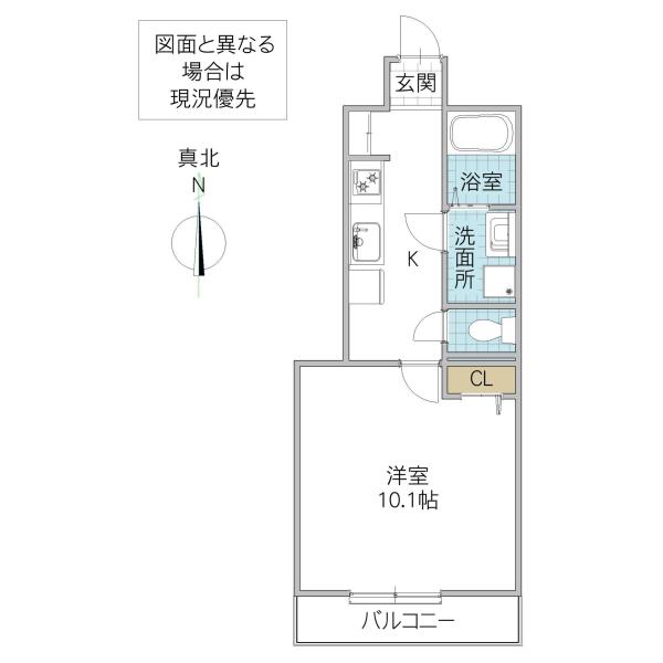スターテラス七福(1K/1階)の間取り写真