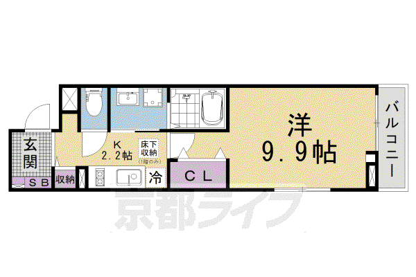 アリエッタ(1K/1階)の間取り写真