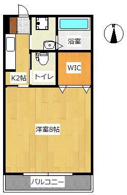 ファーネスト春口(1K/3階)の間取り写真