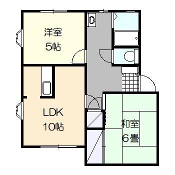 グリーンコンツェルトB(2LDK/2階)の間取り写真