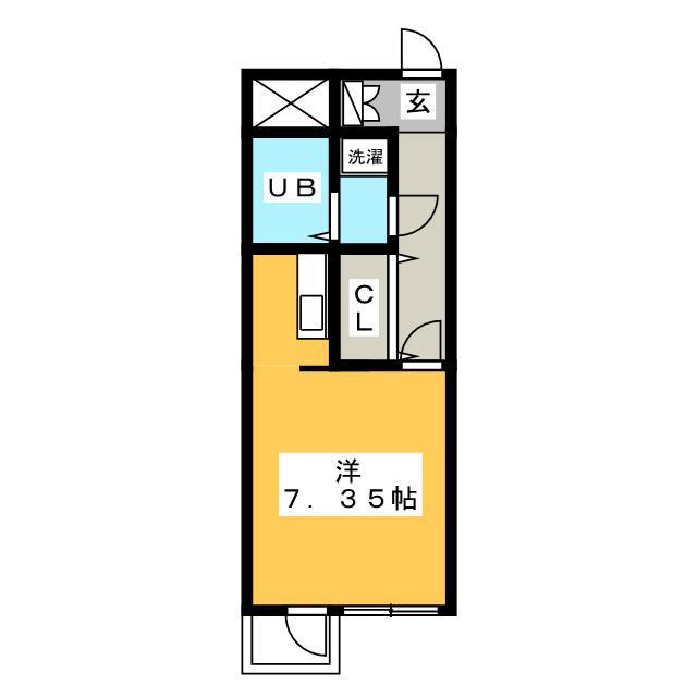 晴嵐荘(ワンルーム/3階)の間取り写真