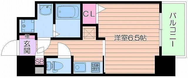 レオンコンフォート上本町(1K/3階)の間取り写真