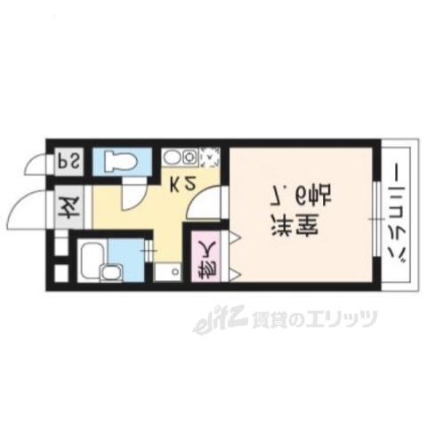 クレセント三宝Ⅱ(1K/2階)の間取り写真