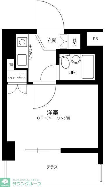 ベルメゾン二子(1K/1階)の間取り写真