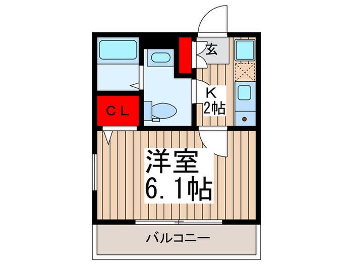 グランデカメリア(1K/3階)の間取り写真