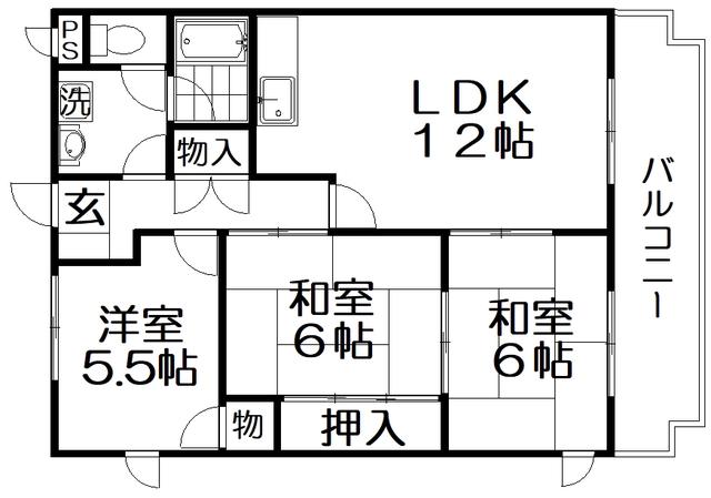 ルヴェール印吟(2LDK/2階)の間取り写真