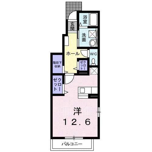 LALA・HOUSE・キノウチ(ワンルーム/1階)の間取り写真