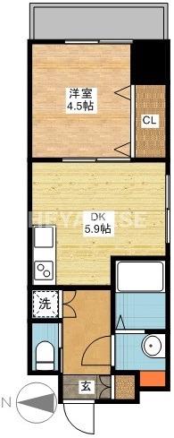 FUTURE川口町(1DK/3階)の間取り写真