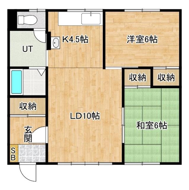 TONDEN(2LDK/1階)の間取り写真