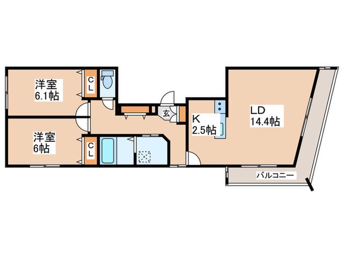 SERAM神宮前(2LDK/5階)の間取り写真