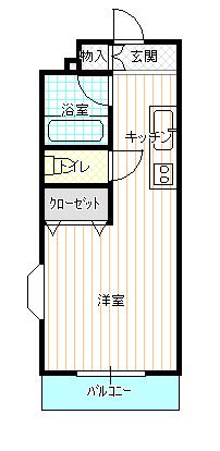 メゾンブルーサルビア11(1K/2階)の間取り写真