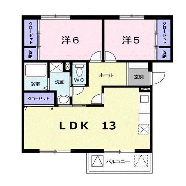 ニューエルディム増成(2LDK/3階)の間取り写真