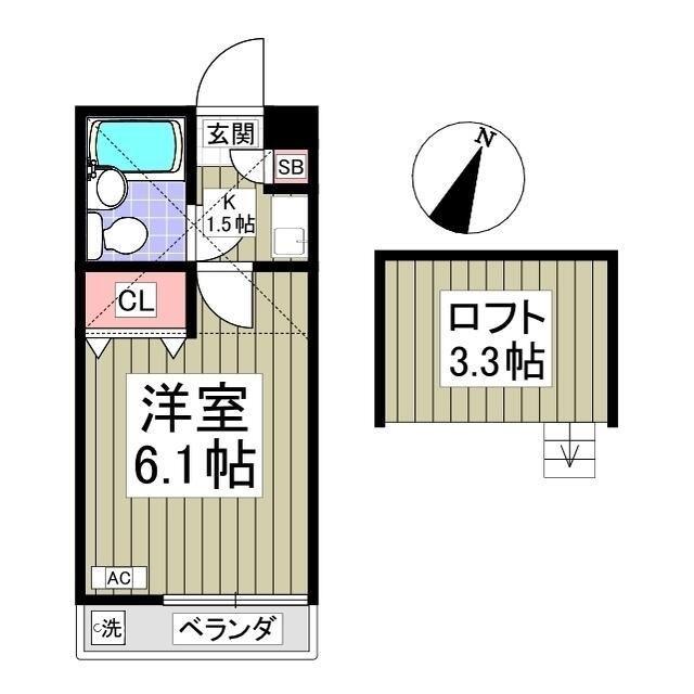 ジュネパレス松戸第68(1K/1階)の間取り写真