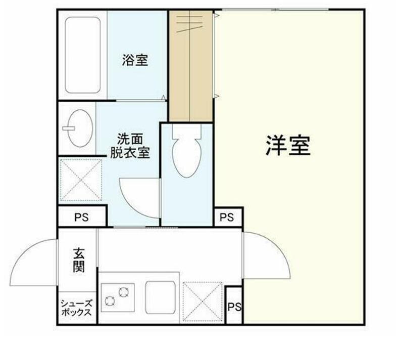 ウェルスクエアイズム下北沢(1K/2階)の間取り写真