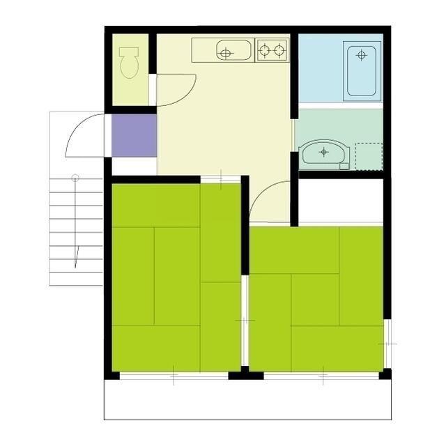 コーポ幸(2K/2階)の間取り写真