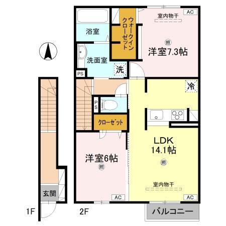LAMURE(2LDK/2階)の間取り写真