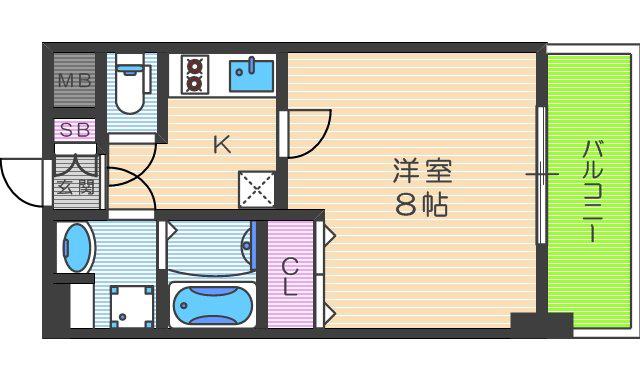プレサンス梅田(1K/10階)の間取り写真