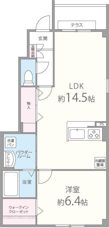 シエスタ千里丘(1LDK/1階)の間取り写真