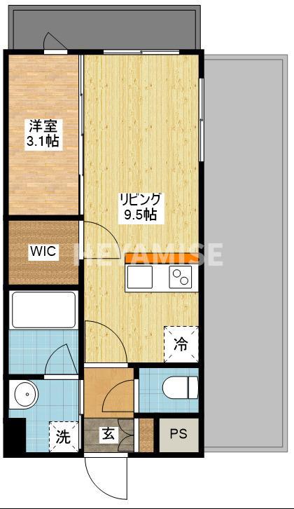ヴィオラ矢上弐番館(1LDK/4階)の間取り写真
