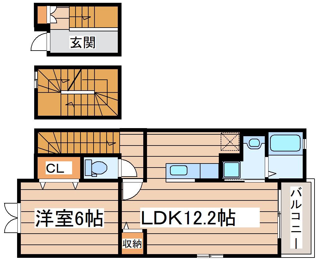 シティライフ(1LDK/3階)の間取り写真