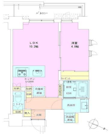 恵比寿レジデンス弐番館(1LDK/6階)の間取り写真