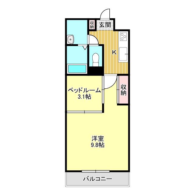 プログレッシブII(1SK/2階)の間取り写真