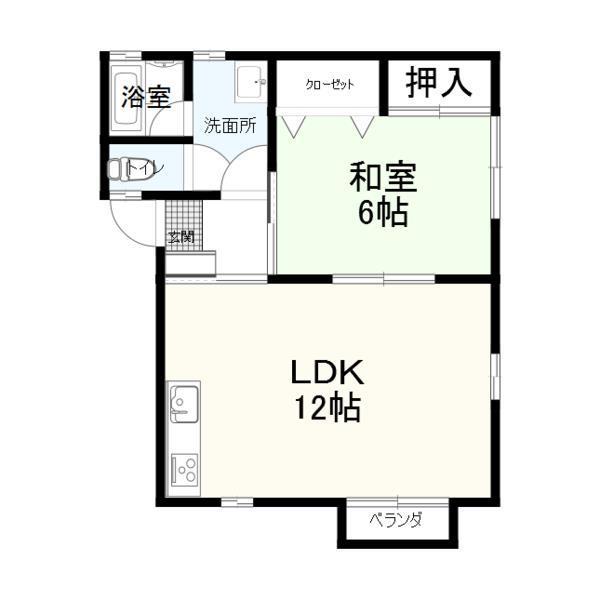 コーポロリス(1LDK/2階)の間取り写真