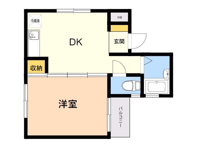 セントラルステイツ(1DK/4階)の間取り写真